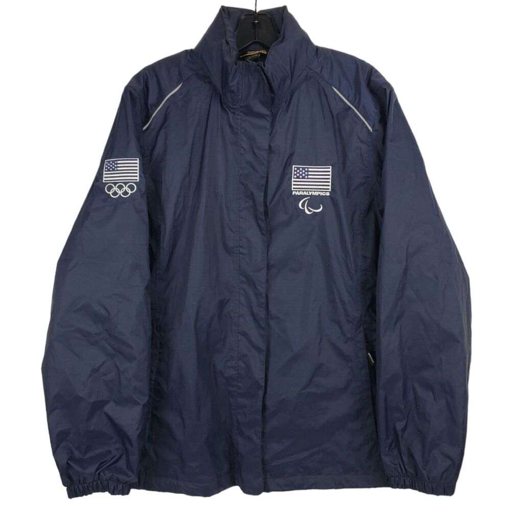 PARALYMPICS Jacket Womens XXL Blue TEAM USA Full-Zip Windbreaker Outdoor Olympic